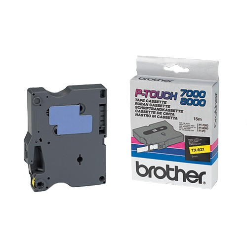 Brother TX-621 cassette à ruban 'extrême' 9 mm (d'origine) - noir sur jaune brillant TX621 080272 - 1