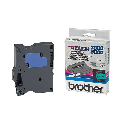 Brother TX-731 cassette à ruban 'extrême' 12 mm (d'origine) - noir sur vert brillant TX731 080278 - 1