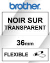 Brother TZ-FX161 cassette à ruban Flexi ID 36 mm (d'origine) - noir sur transparent 080810 - 1