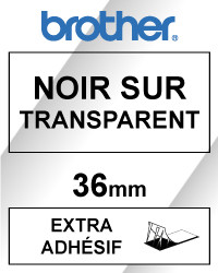 Brother TZ-S161 cassette à ruban à forte adhérence 36 mm (d'origine) - noir sur transparent TZeS161 080666 - 1