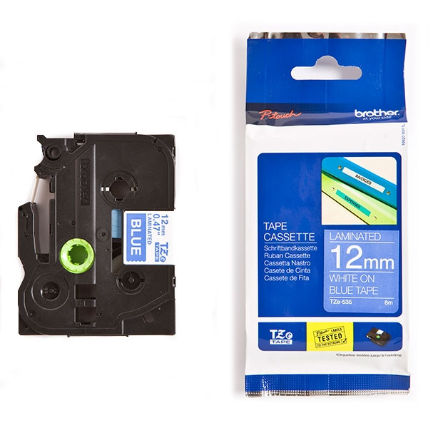 Brother TZe-535 cassette à ruban 12 mm (d'origine) - blanc sur bleu TZe535 080480 - 1