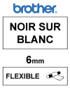 Brother TZe-FX211 cassette à ruban Flexi ID 6 mm (marque 123encre) - noir sur blanc TZeFX211C 080813