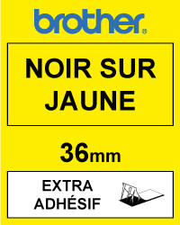 Brother TZe-S661 cassette à ruban extra adhésif 36 mm (d'origine) - noir sur jaune TZeS661 080690 - 1