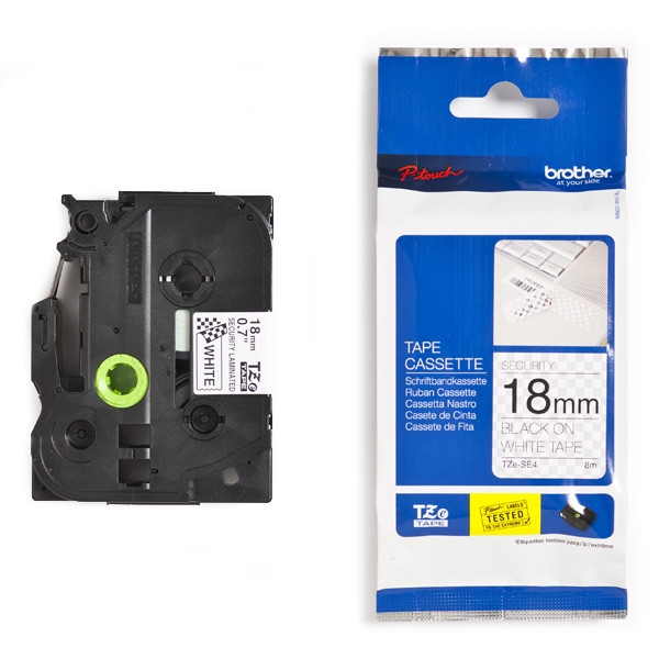 Brother TZe-SE4 cassette à ruban de sécurité 18 mm (d'origine) - noir sur blanc TzeSE4 080908 - 1