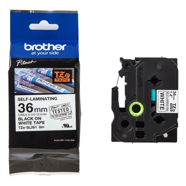 Brother TZe-SL261 ruban auto-laminant 36 mm (d'origine) - noir sur blanc TZESL261 080836 - 1