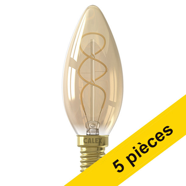 Offre : 5x Calex E14 ampoule LED à filament bougie or dimmable 2,5W (15W) LCA00896 - 1