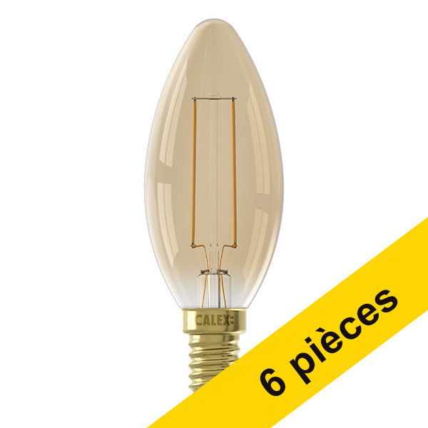 Offre : 6x Calex E14 ampoule LED à filament bougie or dimmable 3,5W (25W) LCA00686 - 1