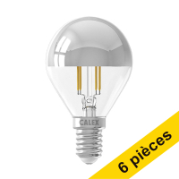 Offre : 6x Calex E14 ampoule LED en boule à tête miroir dimmable 3,5W (25W) - argenté