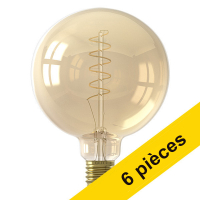 Calex Offre : 6x Calex E27 ampoule LED à filament globe G125 or dimmable 3,8W (25W)  LCA00601