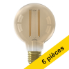 Offre : 6x Calex E27 ampoule LED à filament globe G80 or dimmable 3,5W (25W) LCA00716 - 1