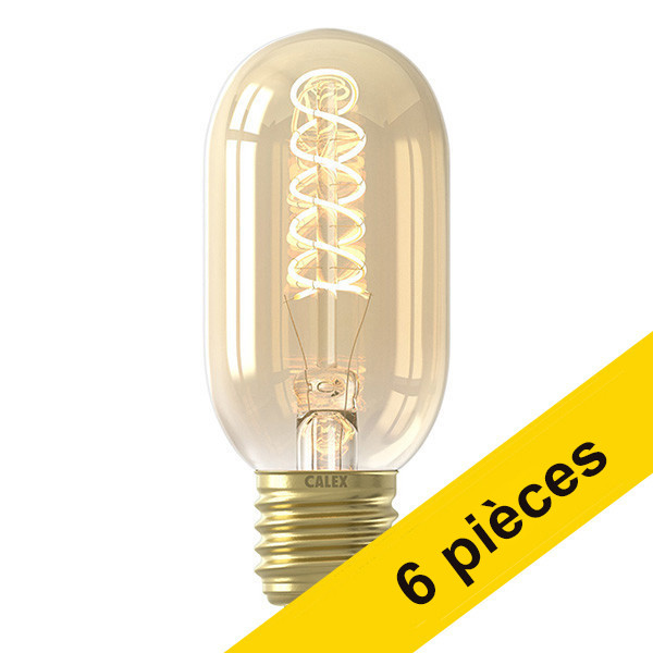 Calex Offre : 6x Calex ampoule LED E27 tube doré dimmable 5,5W (40W)  LCA00877 - 1