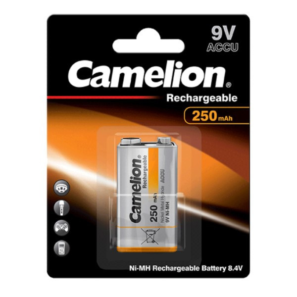 Camelion pile rechargeable 9V / E-block / 6HR61 Ni-Mh (1 pièce, 250 mAh) ACA00654 - 1