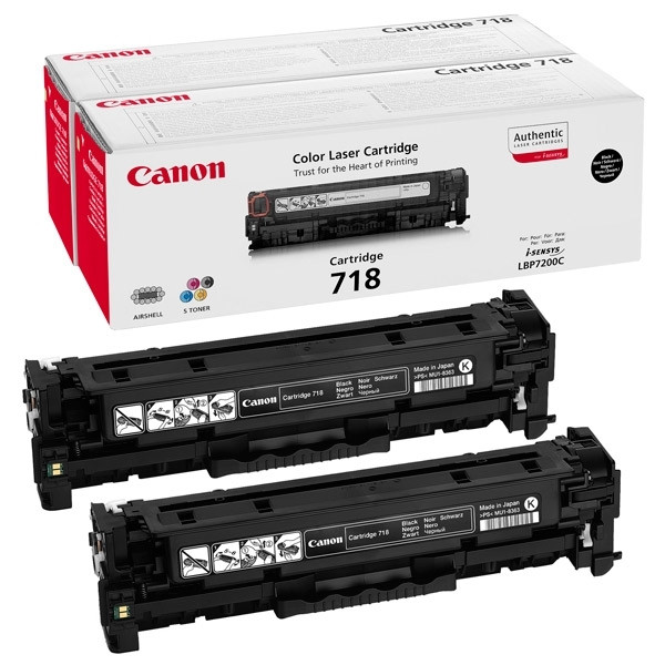 Canon 718 BK toner duopack (d'origine) - noir 2662B005 070752 - 1