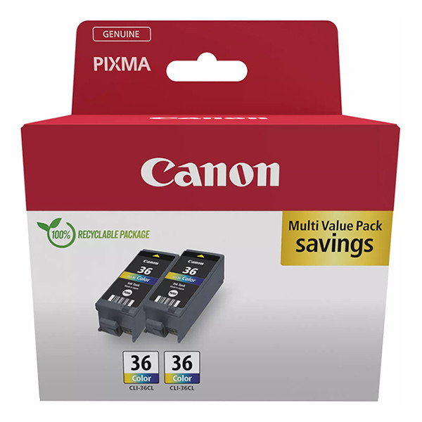 Canon CLI-36 CL pack double (d'origine) 1511B025 132254 - 1