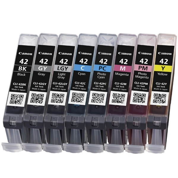 Canon CLI-42 multipack BK/C/M/Y/PC/PM/GY/LGY (d'origine) 6384B010 018842 - 1