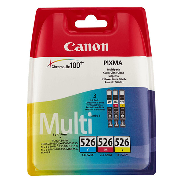 Canon CLI-526CMY multipack couleur (d'origine) 4541B009 4541B012 4541B018 4541B019 018502 - 1