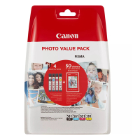 Canon CLI-581 cartouche d'encre BK/C/M/Y + 50 feuilles de papier photo (d'origine) 2106C005 2106C006 010302