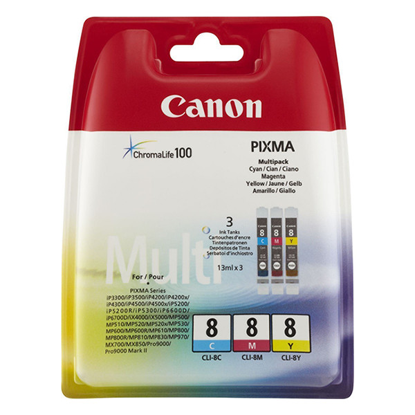Canon CLI-8 multipack C/M/Y (d'origine) 0621B029 018079 - 1