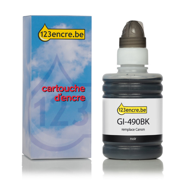 Canon GI-490BK réservoir d'encre (marque 123encre) - noir 0663C001C 011673 - 1