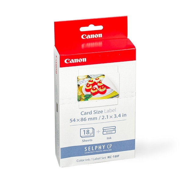 Canon KC-18IF cartouche d'encre + autocollants format carte de crédit (d'origine) 7741A001AA 7741A001AH 018015 - 1