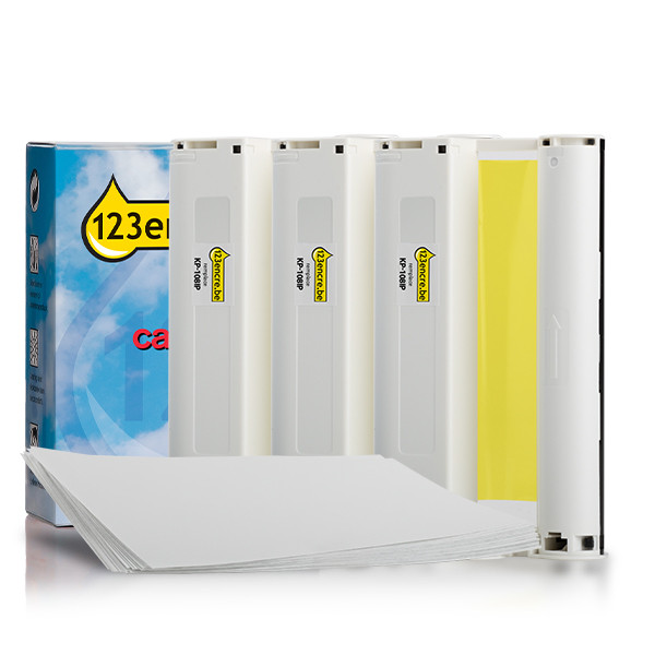 Canon KP-108IP/IN 3 cartouches d'encre + papier format carte postale (marque 123encre) 018003 - 1