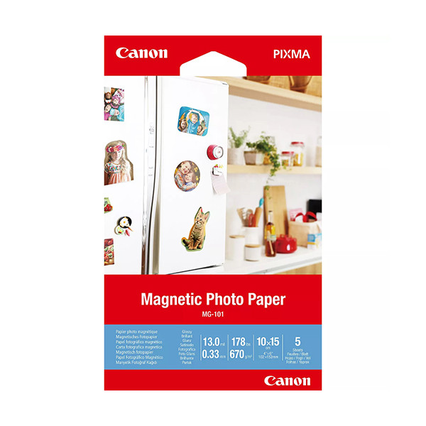 Canon MG-101 papier photo magnétique 178 g/m² 10 x 15 cm (5 feuilles) 3634C002 154062 - 1