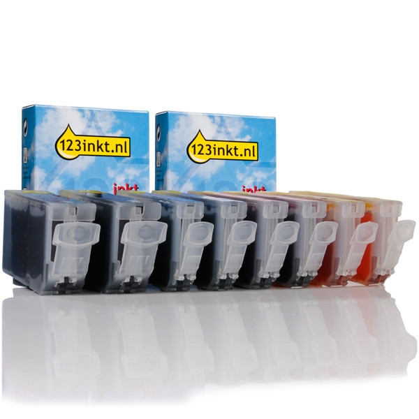 Canon Offre spéciale Canon: 2 x série BCI-3 (BCI-3eBK noire + 3 couleurs) (marque 123encre) 4479A002C 4480A002C 4481A002C 4482A002C 120000 - 1