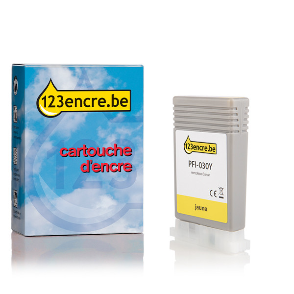 Canon PFI-030Y cartouche d'encre (marque 123encre) - jaune 3492C001C 017535 - 1