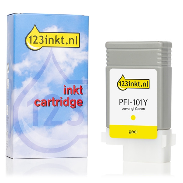 Canon PFI-101Y cartouche d'encre (marque 123encre) - jaune 0886B001C 018259 - 1