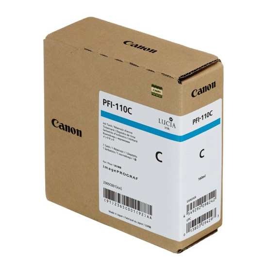 Canon PFI-110C cartouche d'encre cyan (d'origine) 2365C001 010158 - 1