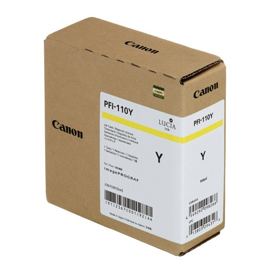 Canon PFI-110Y cartouche d'encre jaune (d'origine) 2367C001 010162 - 1