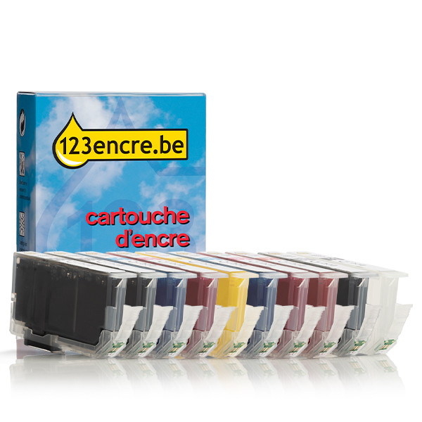 Canon PFI-300 multipack MBK/PBK/C/M/Y/PC/PM/R/GY/CO  (marque 123encre) 160216 - 1