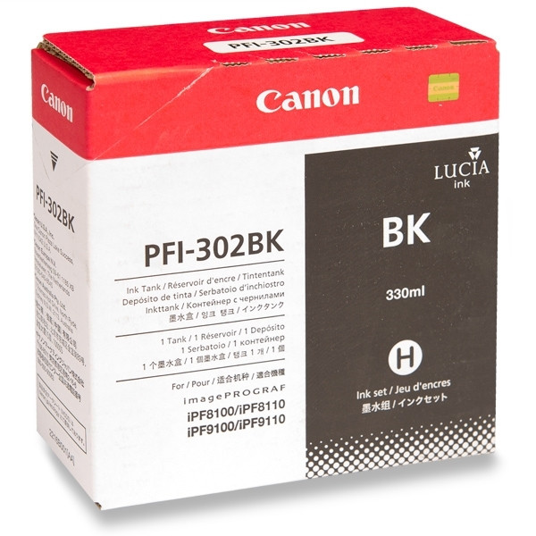 Canon PFI-302BK cartouche d'encre noire (d'origine) 2216B001 018334 - 1