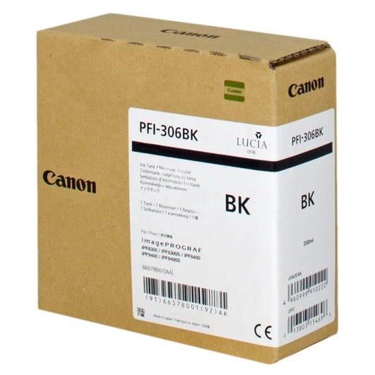 Canon PFI-306BK cartouche d'encre noire (d'origine) 6657B001 018850 - 1