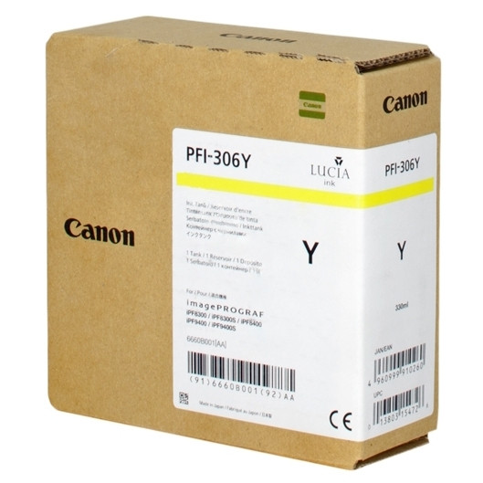 Canon PFI-306Y cartouche d'encre jaune (d'origine) 6660B001 018858 - 1