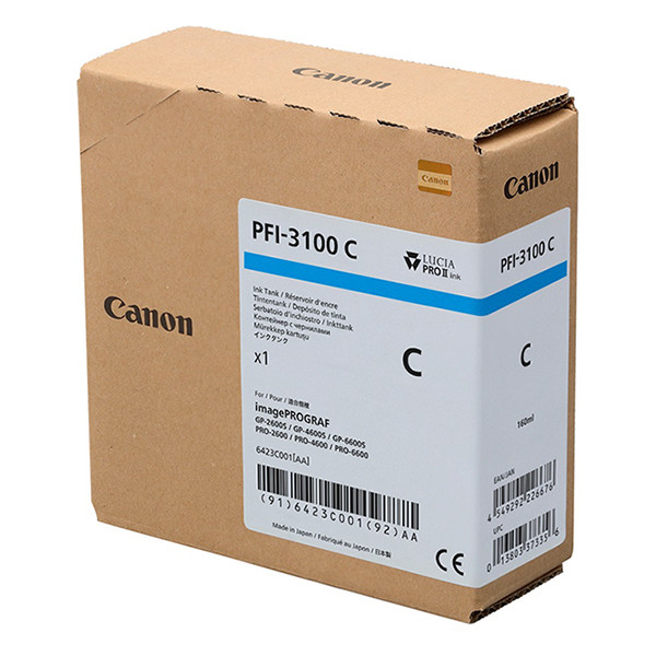 Canon PFI-3100C cartouche d'encre (d'origine) - cyan 6423C001 010538 - 1