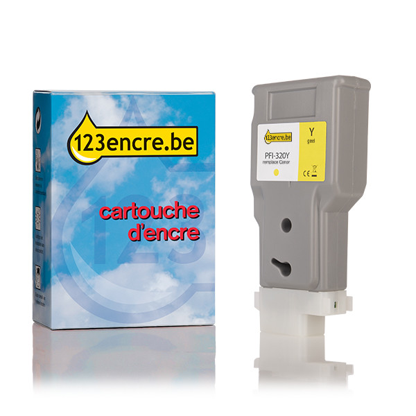 Canon PFI-320Y cartouche d'encre haute capacité (marque 123encre) - jaune 018443 - 1
