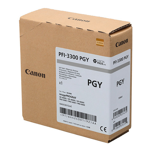 Canon PFI-3300PGY cartouche d'encre haute capacité (d'origine) - gris photo 6442C001 010576 - 1