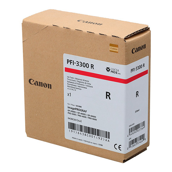 Canon PFI-3300R cartouche d'encre haute capacité (d'origine) - rouge 6438C001 010568 - 1