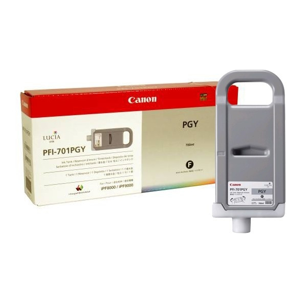 Canon PFI-701PGY cartouche d'encre grise photo (d'origine) 0910B001 018326 - 1