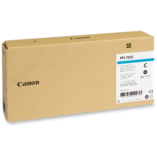 Canon PFI-703C cartouche d'encre haute capacité (d'origine) - cyan 2964B001 018386 - 1