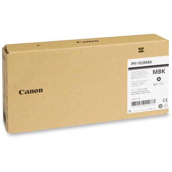 Canon PFI-703MBK cartouche d'encre haute capacité (d'origine) - noir mat 2962B001 018382 - 1