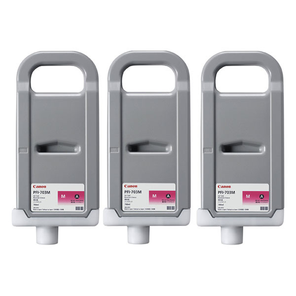 Canon PFI-703M pack de 3 cartouche d'encre haute capacité (d'origine) - magenta 2965B003 018389 - 1