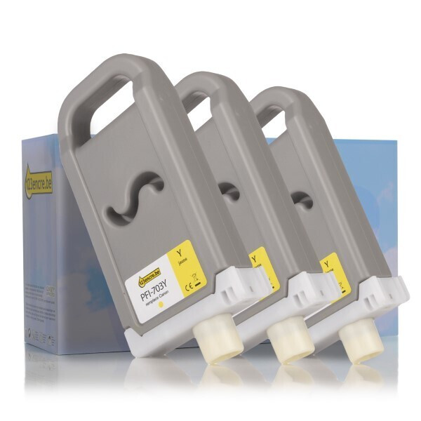 Canon PFI-703Y pack de  3cartouches d'encre haute capacité (marque 123encre) - jaune 2966B003C 132100 - 1