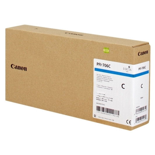Canon PFI-706C cartouche d'encre cyan haute capacité (d'origine) 6682B001 018878 - 1