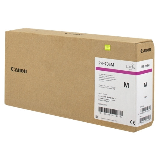 Canon PFI-706M cartouche d'encre magenta haute capacité (d'origine) 6683B001 018880 - 1