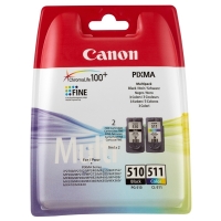Canon PG-510 / CL-511 multipack noir et couleur (d'origine) 2970B010 2970B011 018518