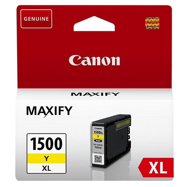 Canon PGI-1500XL Y cartouche d'encre jaune haute capacité (d'origine) 9195B001 018528 - 1