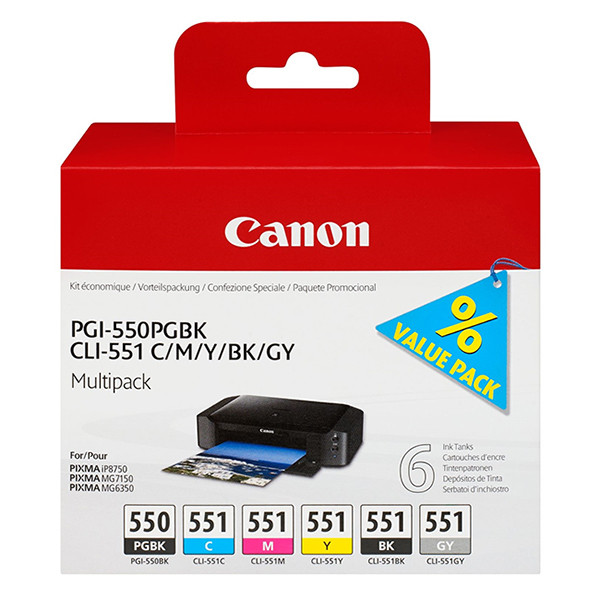 Canon PGI-550PGBK/CLI-551 multipack (d'origine) 6496B005 017436 - 1