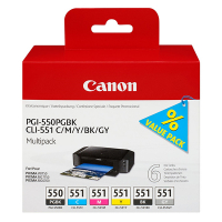 Canon PGI-550PGBK/CLI-551 multipack (d'origine) 6496B005 017436